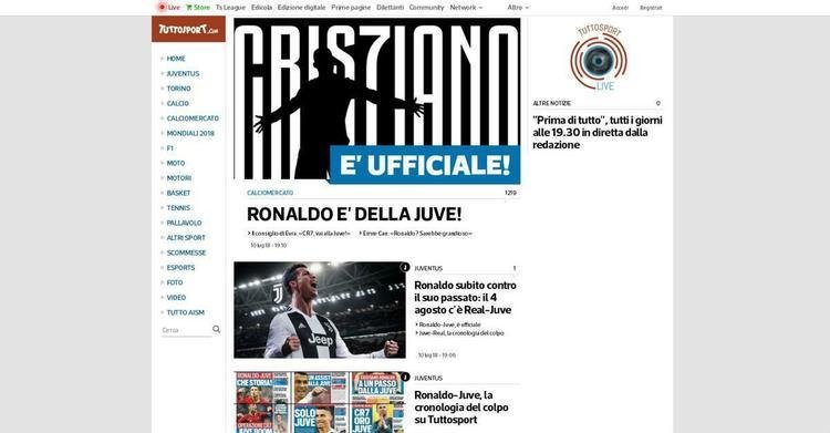 Tuttosport (Itlia) -  da oficial! Ronaldo  da Juve!