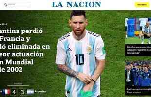 La Nacion, da Argentina: 'Argentina perdeu da Frana e acabou eliminada em sua pior atuao desde o Mundial de 2002'