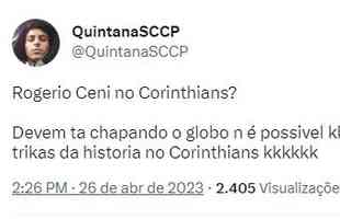 Rogrio Ceni no Corinthians? Torcedores se manifestam nas redes sociais sobre possibilidade
