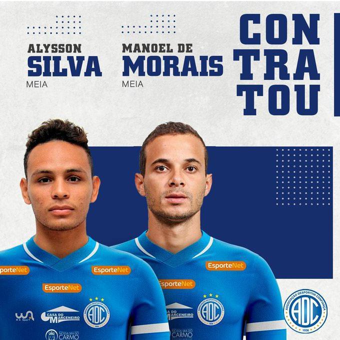 O Confiana anunciou as contrataes dos meias Alyson Silva, que estava no Roeselare, da Blgica, e Morais, que estava no Brasiliense