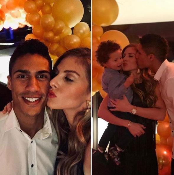 Varane comemorou com a famlia