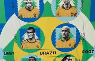 'Os garotos de ouro': pster mostra ex-atleticanos Ronaldinho e Roberto Carlos e ex-cruzeirenses Ronaldo e Rivaldo
