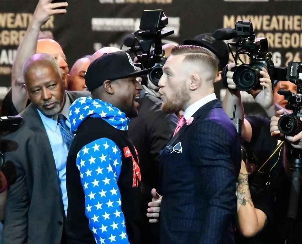 Imagens da abertura da turn com Mayweather e McGregor, em Los Angeles