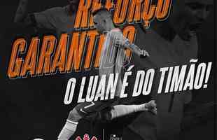 O Corinthians anunciou a contratação do meia-atacante Luan, que estava no Grêmio