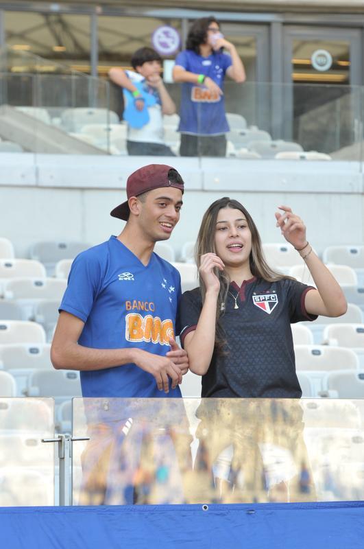 Imagens das torcidas de Cruzeiro e So Paulo no Mineiro