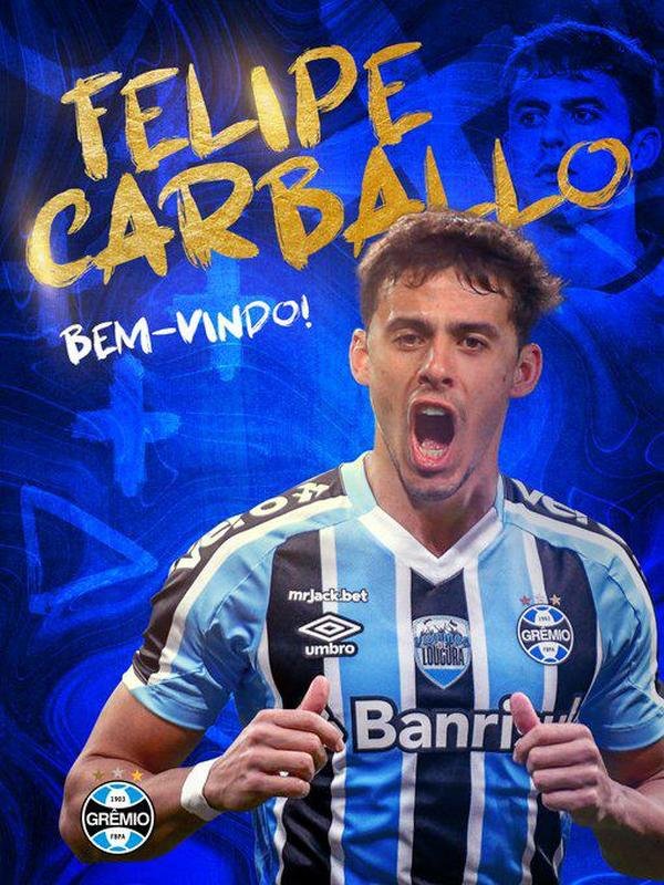 Grmio anunciou o meio-campista Felipe Carballo