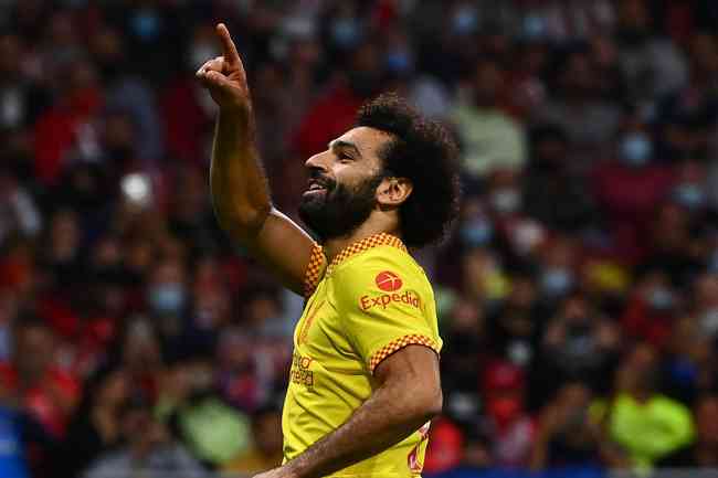 Salah marcou dois gols na vitria do Liverpool sobre o Atltico de Madrid