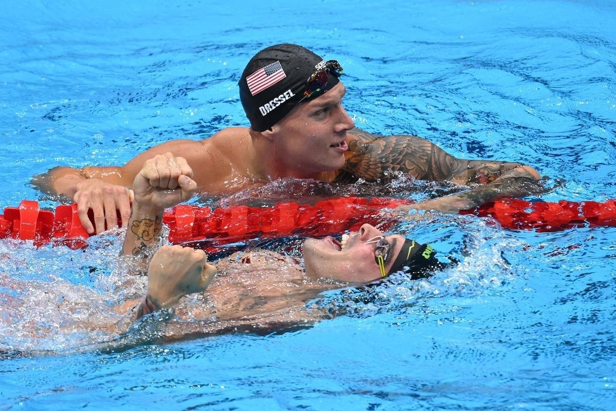 Bruno Fratus, do Minas, percorreu os 50m da piscina do Tokyo Aquatics Centre em 21s57 e levou o bronze