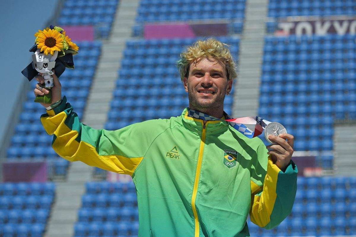 Pedro Barros conquistou a medalha de prata no skate park