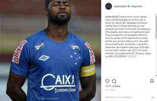 Aps pouco atuar pelo Cruzeiro em 2017, Ded espera se recuperar para ajudar a Raposa na prxima temporada