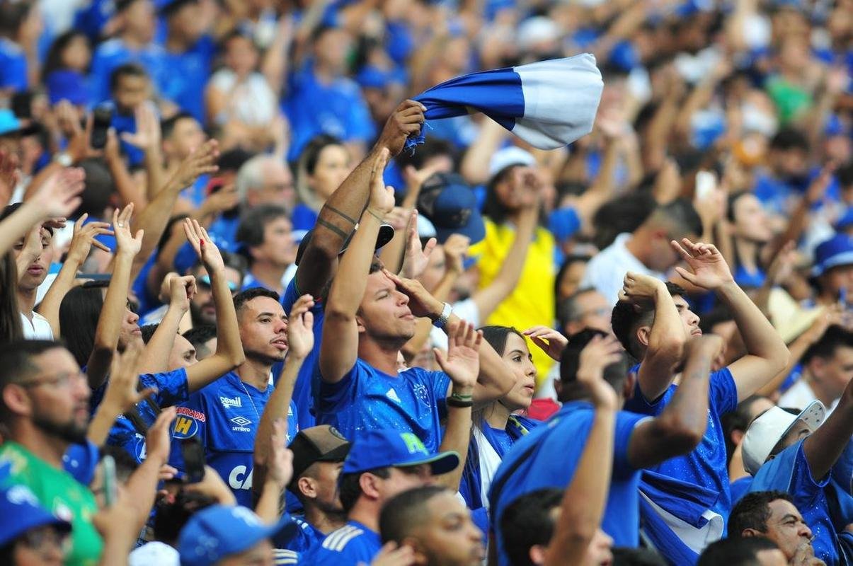 Fotos da torcida do Cruzeiro antes e durante a partida contra o Cricima, neste domingo (4), no Mineiro, pela 28 rodada da Srie B