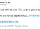 s 18h01, Cruzeiro felicita Atltico por 114 anos: 'Parabns, grande rival'