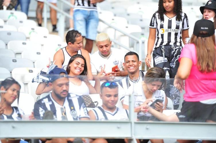 Torcida do Atltico no jogo de ida da final da Copa do Brasil de 2021, contra o Athletico-PR, no Mineiro, em BH