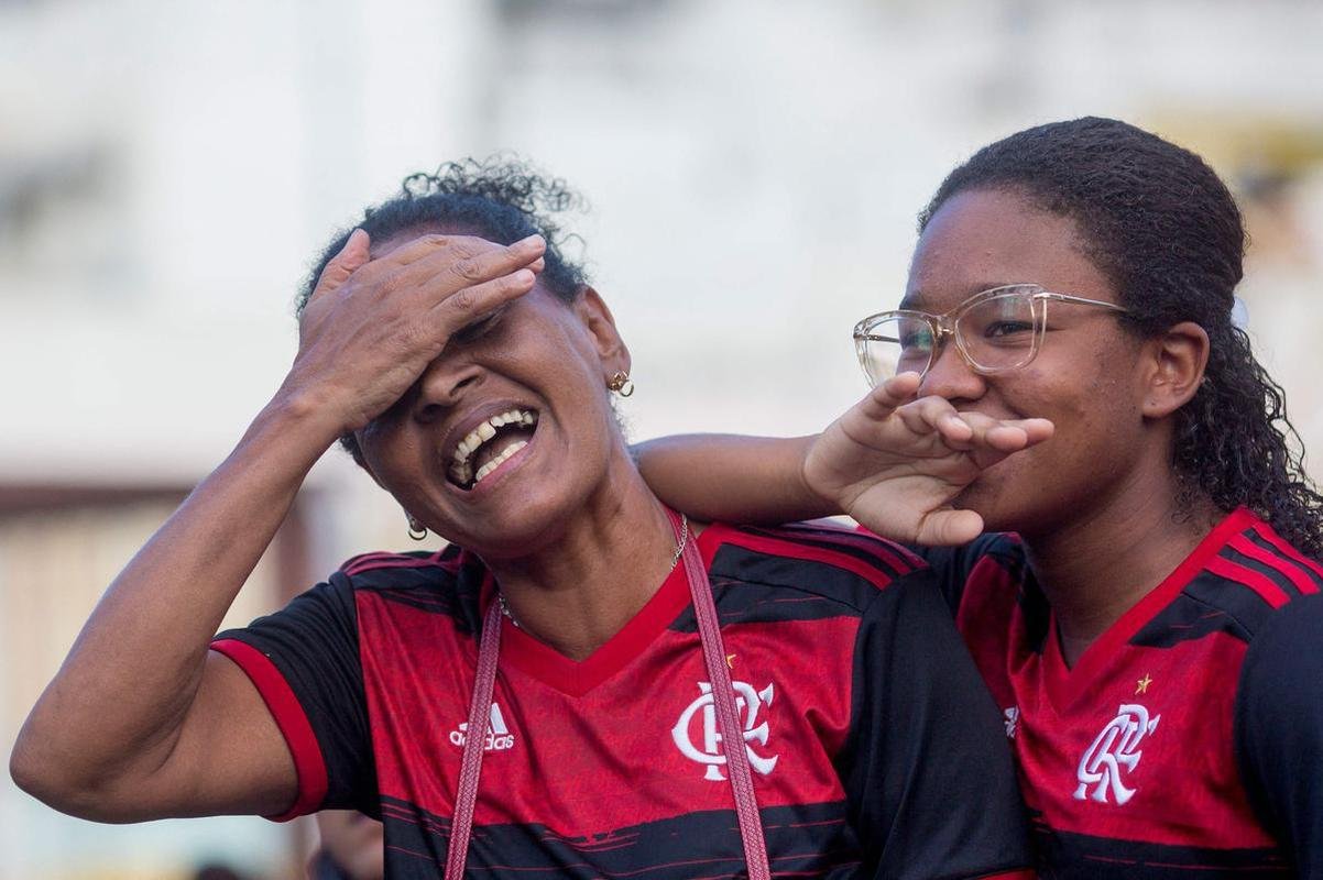 Tristeza dos torcedores do Flamengo na derrota para o Palmeiras