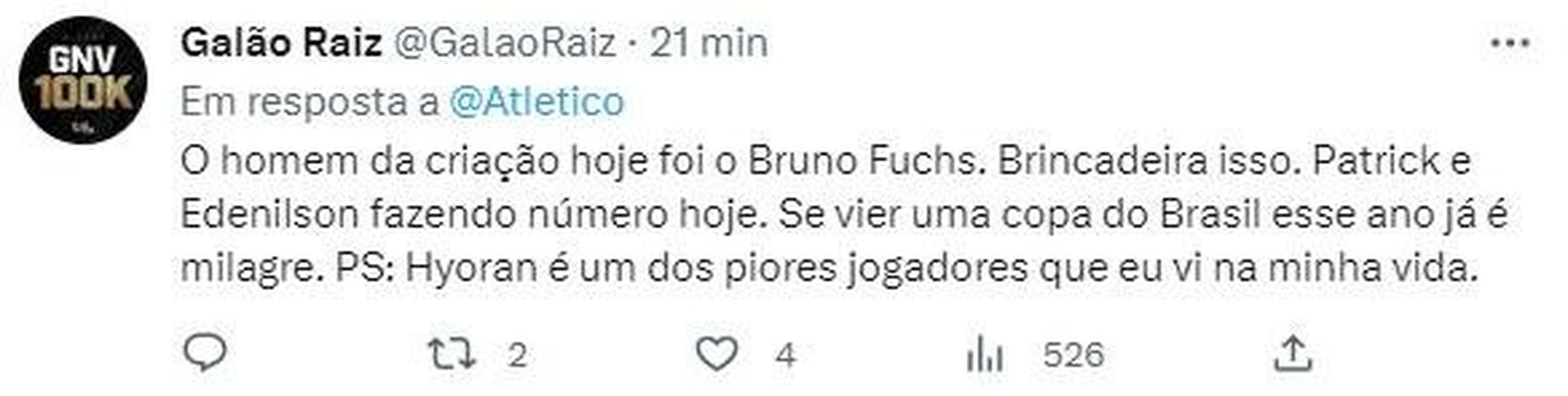Torcida do Atltico ficou na bronca com o time aps o empate com o Carabobo pela Copa Libertadores.