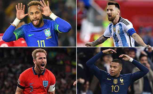 Brasil, Argentina, Inglaterra e Frana esto entre as selees favoritas na fase de grupos