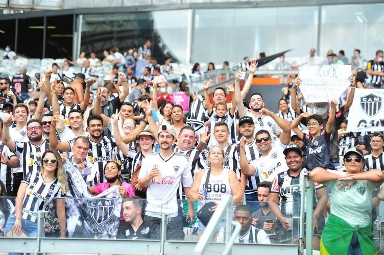Torcida do Atltico no jogo de ida da final da Copa do Brasil de 2021, contra o Athletico-PR, no Mineiro, em BH
