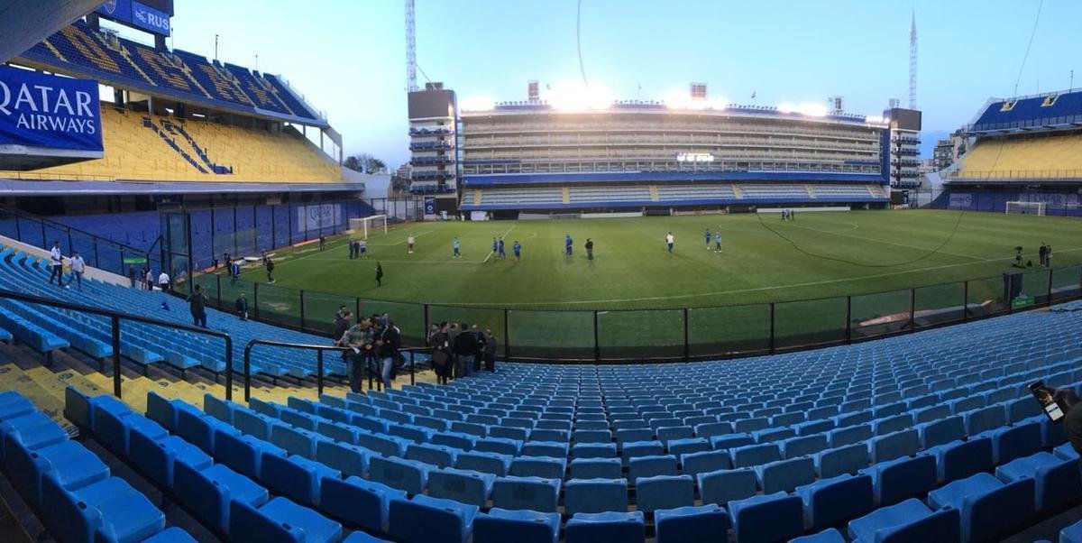 Fotos do mtico estdio de La Bombonera e do trabalho de reconhecimento feito pelo Cruzeiro