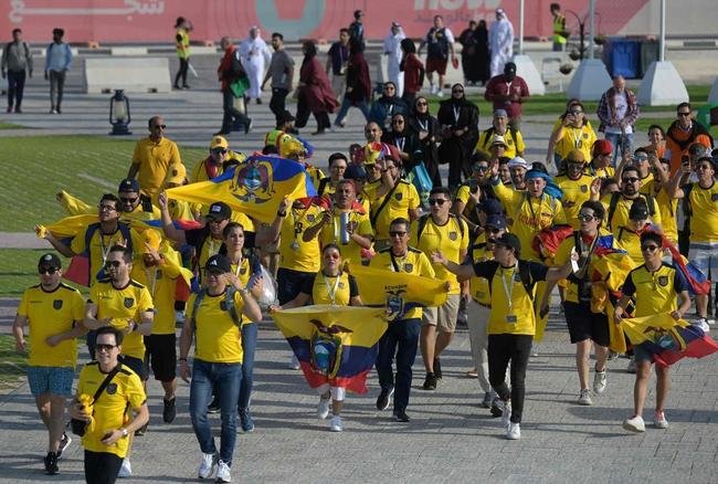 Torcedores do Equador no jogo de abertura da Copa do Mundo