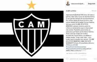 Marcos Rocha deixou uma mensagem no Instagram com o escudo do Galo: 'Sempre mostrou que o impossvel no existe'