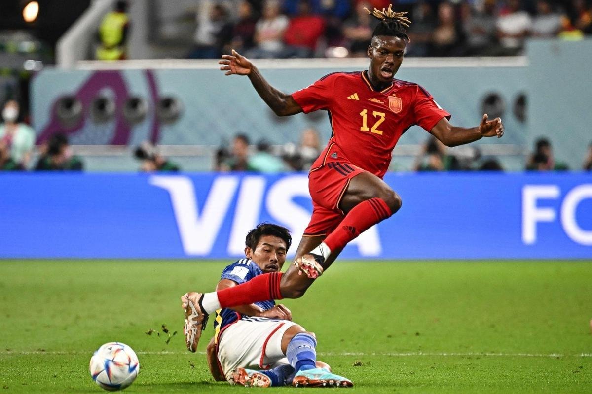 No Estdio Internacional Khalifa, Japo e Espanha duelaram pela terceira ltima rodada do Grupo E da Copa do Mundo do Catar