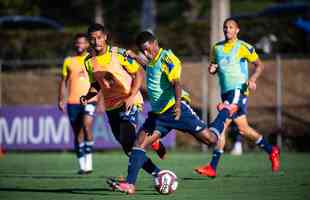 Fotos do treino do Cruzeiro na tarde desta quinta-feira (19/8), na Toca da Raposa II, em Belo Horizonte. Time fechou a preparao para enfrentar o Confiana, s 21h30 desta sexta-feira, no Mineiro