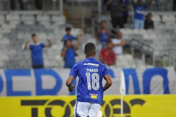 Atacante Thiago, promovido do time jnior, marcou o primeiro gol celeste em 2020