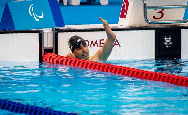 Últimos momentos de Daniel Dias na natação paralímpica na final do 50M livre da classe S5 dos Jogos de Tóquio