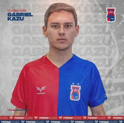 O Paran anunciou a contratao do volante Gabriel Kazu, que estava no Flamengo