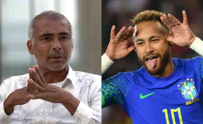 Ex-atacante Romrio (esq) e atacante Neymar (dir), do PSG e da Seleo Brasileira