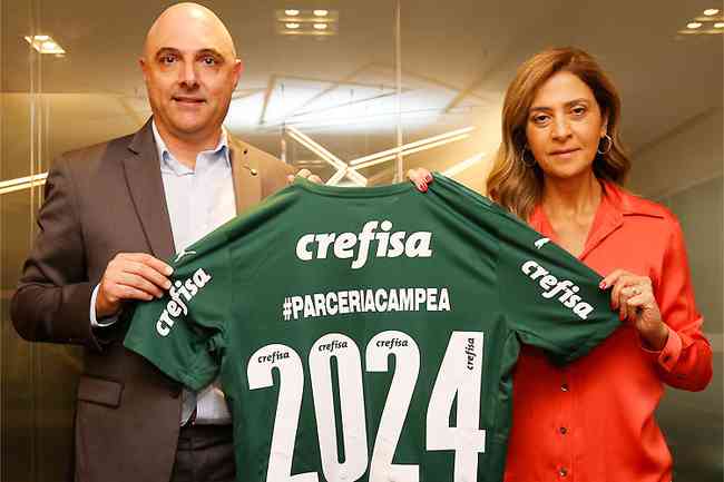 Presidente Mauricio Galiotte e a candidata Leila Pereira: eleio com chapa nica no Palmeiras