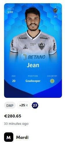 Jean - 280,65 euros (R$ 1.787,21) pela carta super rara