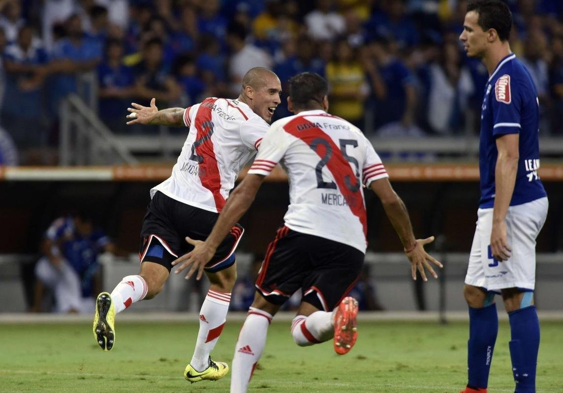 Quartas de final de 2015 - Cruzeiro venceu o River Plate, da Argentina, por 1 a 0 fora de casa no primeiro jogo. Na segunda partida, perdeu em casa por 3 a 0 e foi eliminado.