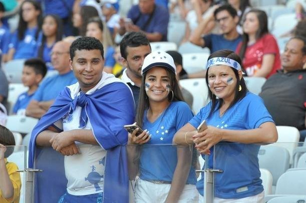 Imagens das torcidas de Cruzeiro e So Paulo no Mineiro