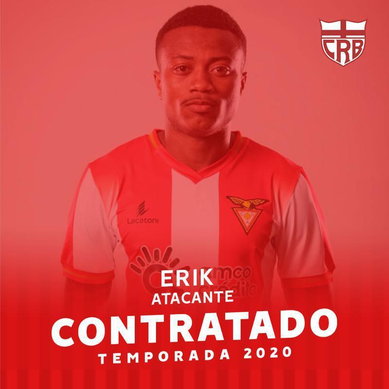 O CRB anunciou a contratao do atacante Erik, que estava no Desportivo Aves, de Portugal