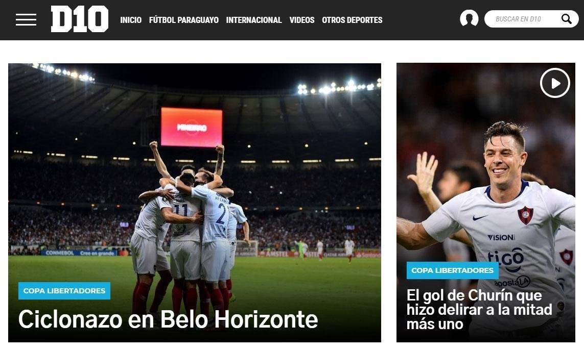 Portal D10, ligado ao jornal ltima Hora, manchetou com o termo Ciclonazo