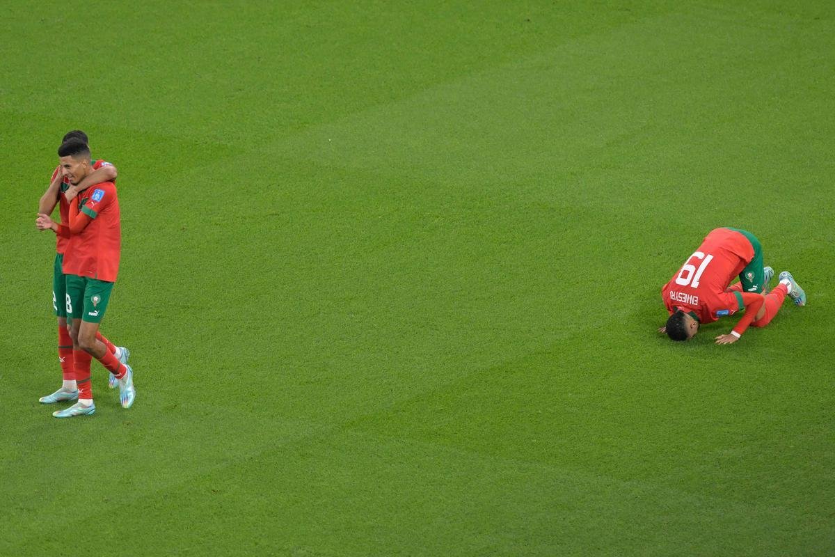 Fotos do gol de Youssef En-Nesyri, de Marrocos, sobre Portugal, pelas quartas de final da Copa do Mundo de 2022, no Catar
