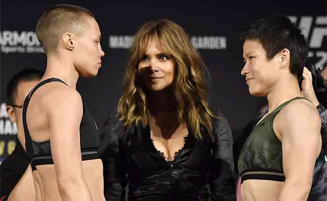 Halle Berry acompanhou a encarada entre Rose Namajunas e Weili Zhang: vale o cinturo do UFC