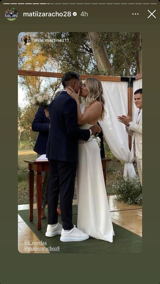 Foto da cerimnia de casamento de Matas Zaracho.