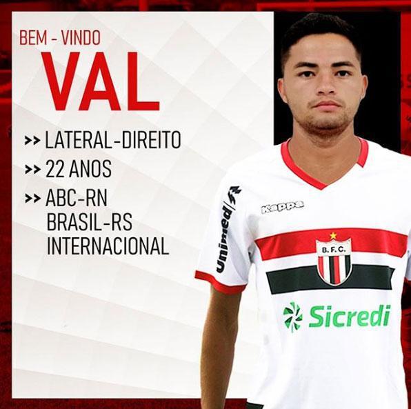 O Botafogo-SP anunciou a contratao do lateral-direito Val, que estava no ABC