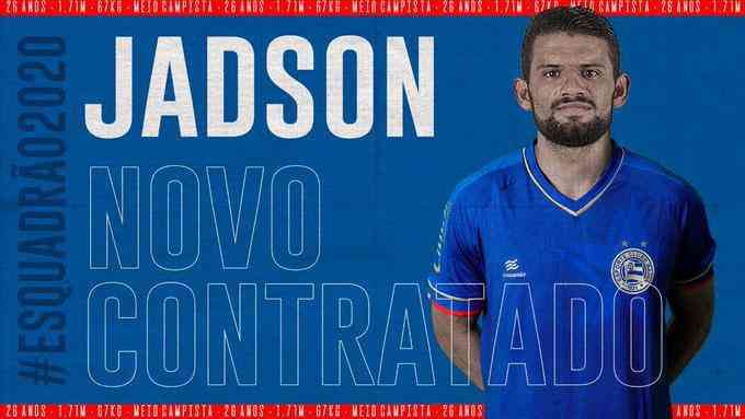 O Bahia anunciou a contratao do volante Jadson, que estava no Cruzeiro