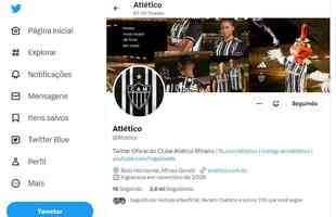 Contas de jogadores e clubes com e sem o perfil de verificado no Twitter