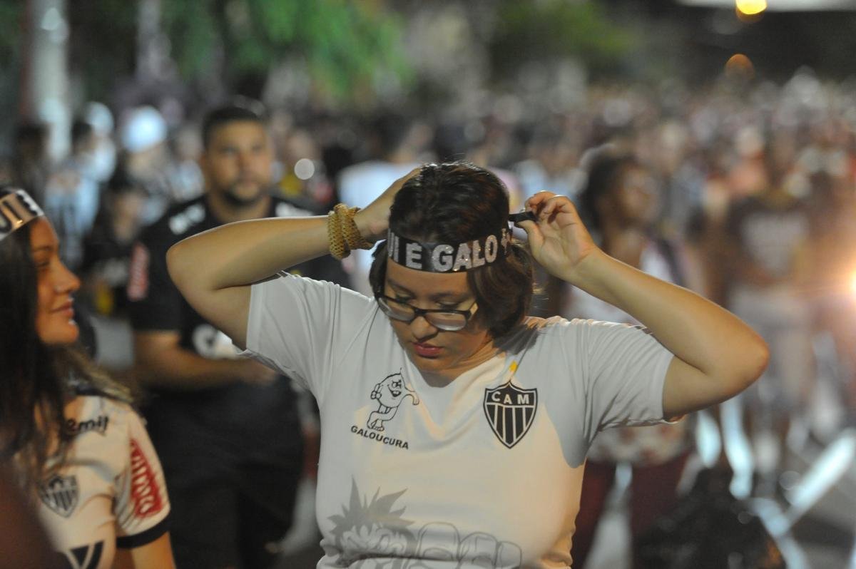 Torcida do Atltico no pr-jogo do duelo com o Defensor, no Independncia, pela Copa Libertadores
