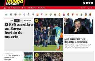 Mundo Deportivo, de Barcelona: 'PSG atropela um Barcelona ferido de morte'