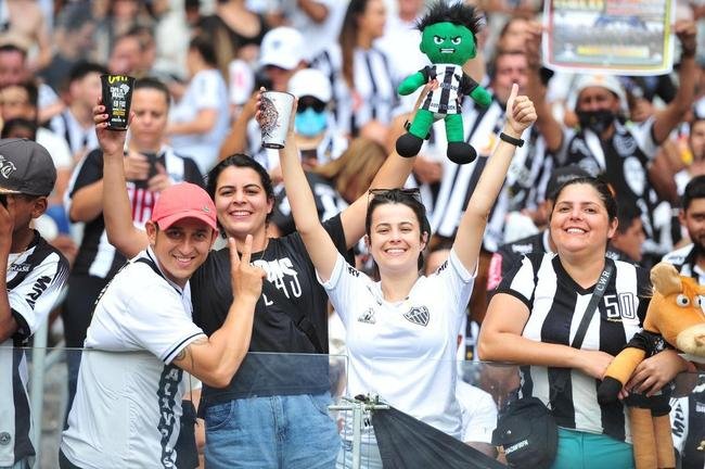 Torcida do Atltico no jogo de ida da final da Copa do Brasil de 2021, contra o Athletico-PR, no Mineiro, em BH