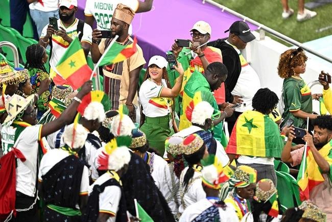 Fotos dos torcedores de Senegal e Holanda durante jogo pelo Grupo A da Copa do Mundo.