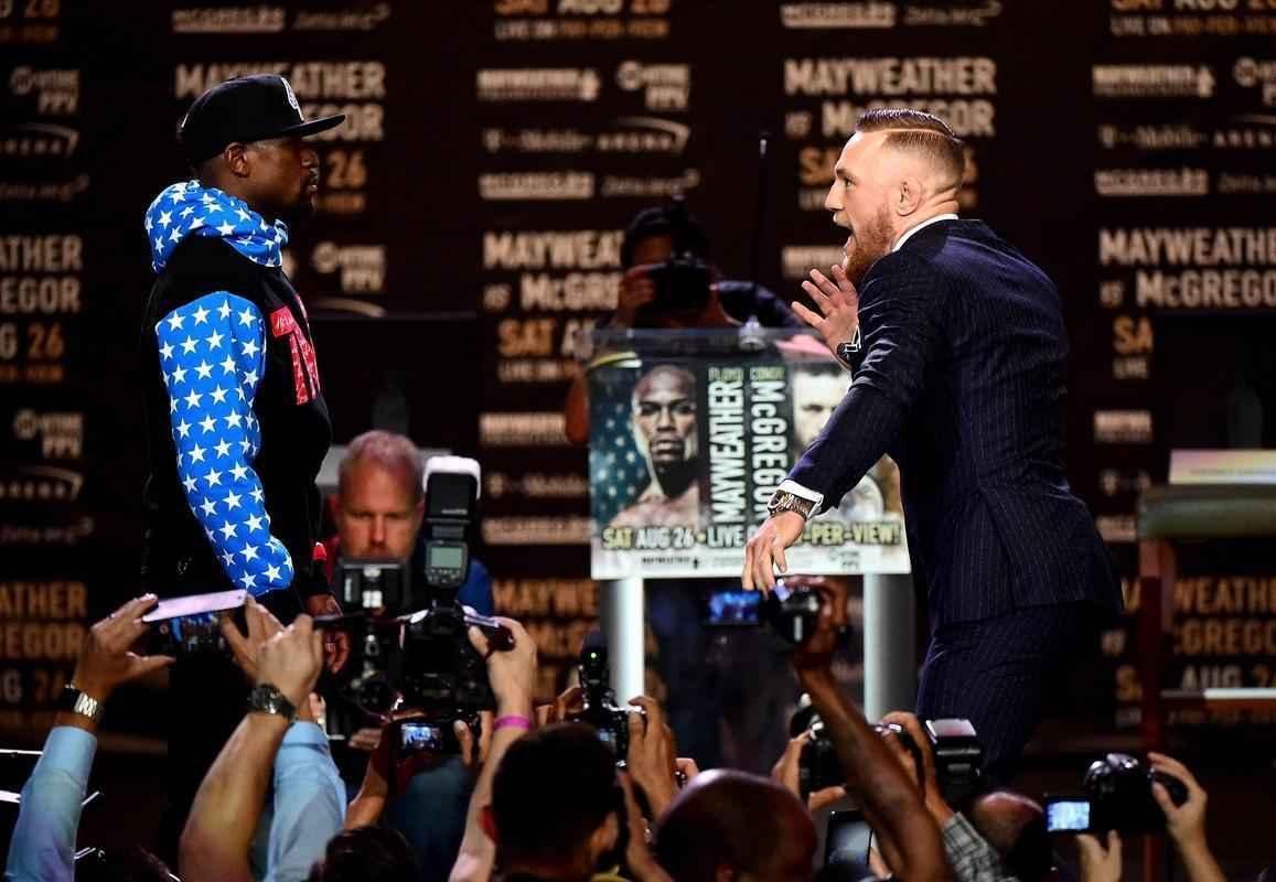 Imagens da abertura da turn com Mayweather e McGregor, em Los Angeles