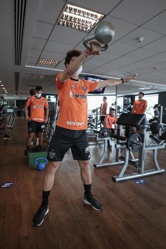 Jogadores do Atlético fizeram uma atividade regenerativa em São Paulo nesta quarta-feira, dia seguinte ao empate por 0 a 0 com o Palmeiras
