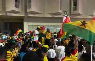 A animada torcida de Gana em Doha, no Catar