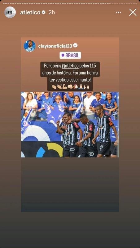 Jogadores e ex-atletas do Atltico mandaram mensagens ao clube pelo aniversrio de 115 anos.